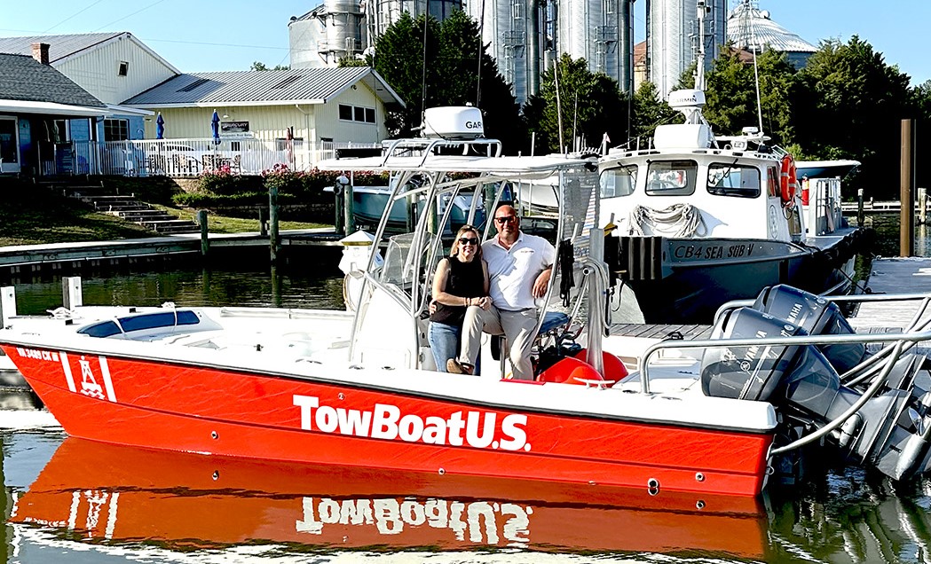 (L to R) Katie Parker and Capt. Chris Parker, new owners of TowBoatUS Gwynn’s Island and Upper Rappahannock